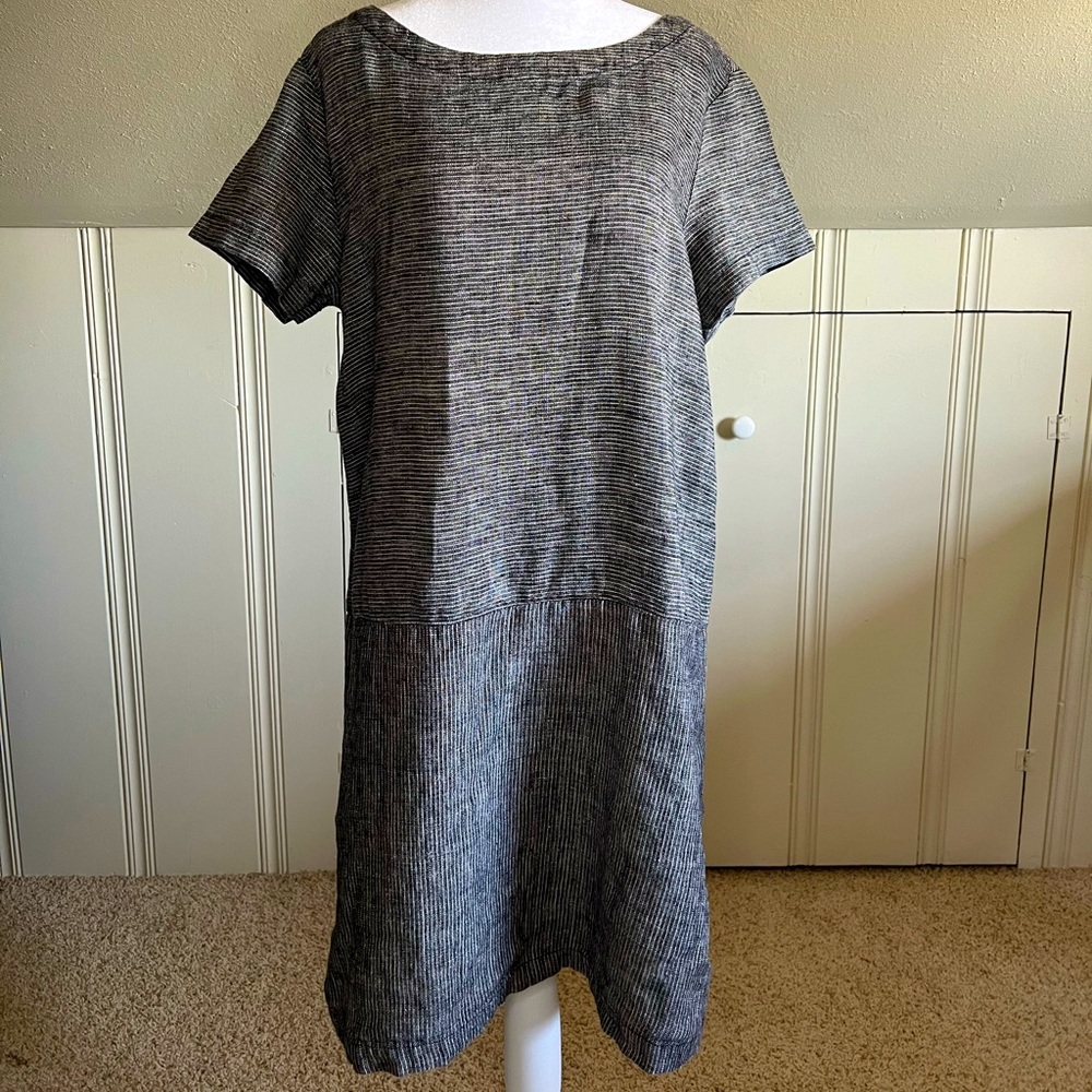 Garnet Hill Striped Linen Dress